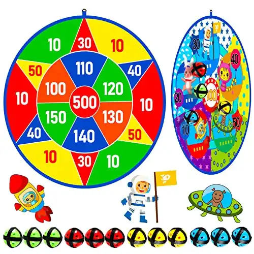 Doppelseitige Dartscheibe mit 12 Bällen für drinnen und draußen