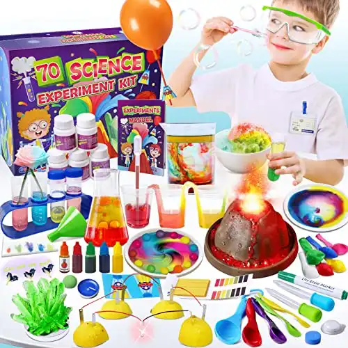 70 Experimente Wissenschaft-Kit (mit Kristallen, Vulkanausbruch & mehr)