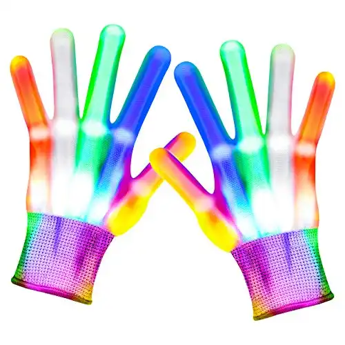 LED Handschuhe als Kindergeburtstag Mitgebsel und Partydeko.