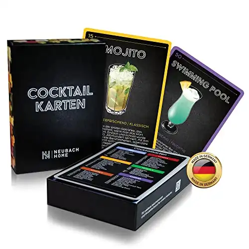 Cocktail Karten mit 50 Rezepten (Schritt-für-Schritt und extra wasserabweisend)