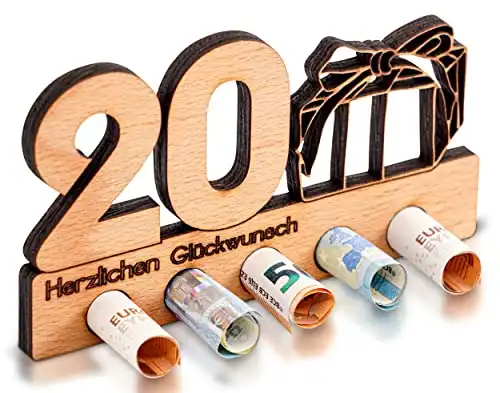 Geldgeschenk zum 20 Geburtstag aus Holz