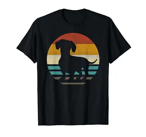 Dackel Silhouette Retro T-Shirt
