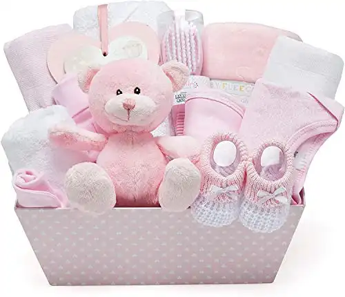Handverpacktes Baby Geschenkset in Rosa