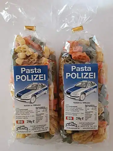 Liebevolles Polizei Pasta mit 2X 250g Nudeln