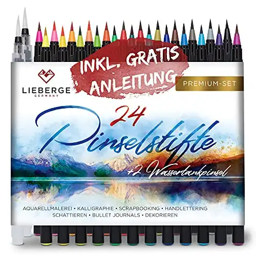 Pinselstifte Premiumset mit Aquarellfarben und Wassertankpinsel