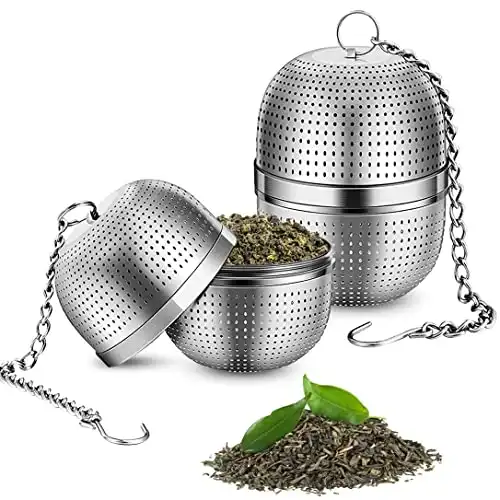 Moseem Teeei aus Edelstahl: 2er Set, Teekugeln für losen Tee | für Tassen und Teekannen