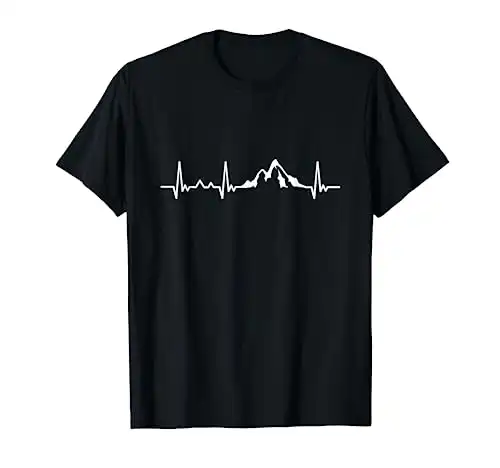 Heartbeat Wandern Bergsteiger Menschen Herzschlag T-Shirt