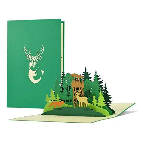 3D Wald-Geburtstagskarte für Jäger und Förster