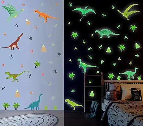 86 Leuchtende Dinosaurier Wandsticker für Kinderzimmer