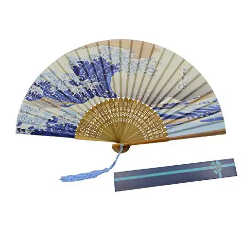 Japanische Handfächer Kanagawa Welle