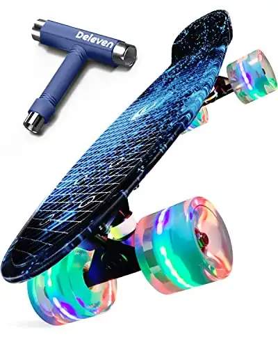 Skateboard mit leuchtenden LED Rollen und ABEC 7 Lager