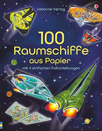 Papierflieger-Set mit 100 Raumschiffen zum Heraustrennen