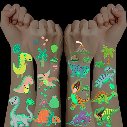 10 Leuchtende Dino-Tattoos für Kinder