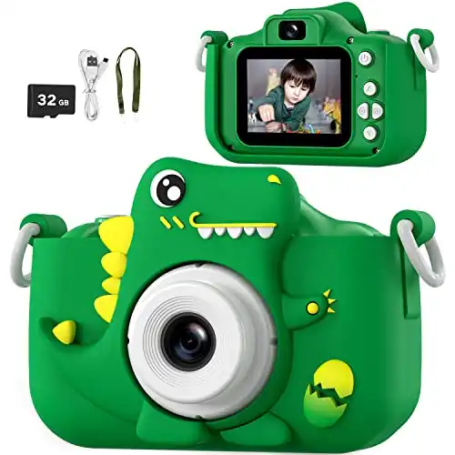 Kinderkamera mit Dino-Design, 32GB, Videorecorder