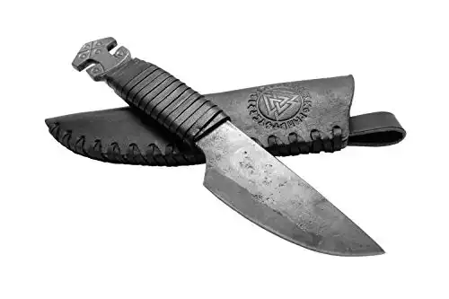 Handgeschmiedetes Federstahl-Messer im keltischen Stil