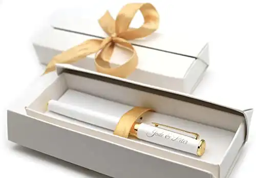 CustomDesign.Shop Personalisierter Metall Kugelschreiber Kuli Stift + Geschenkbox | Hochzeit Weihnachten Geburtstag Valentinstag Muttertag Geschenk