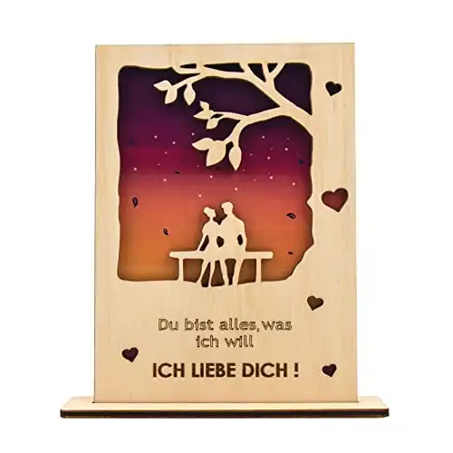 Romantische Liebesgrußkarte aus Holz