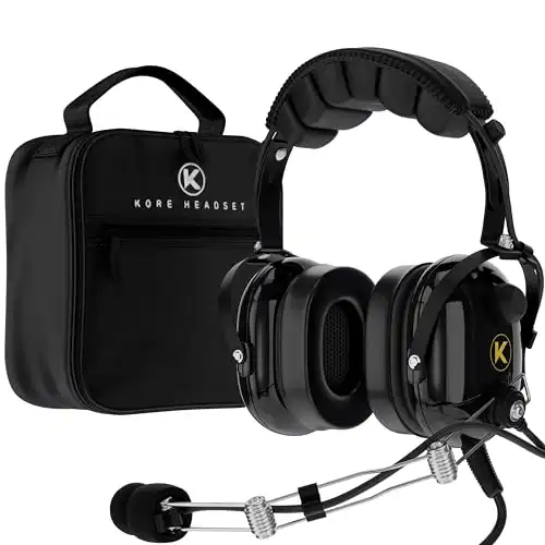 Aviation-Headset mit MP3 Support (Set mit Tragetasche)