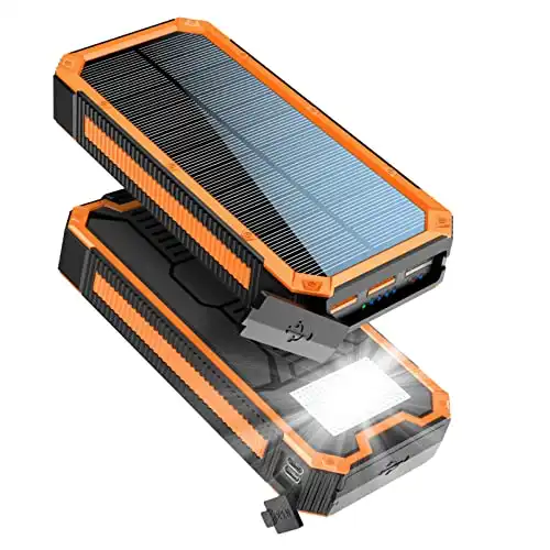 Wasserdichte Solar-Powerbank für Handys (27000mAh, USB C)