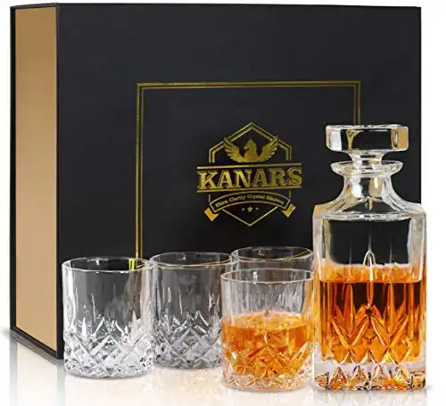 Whiskey Gläser und Karaffe (5er Set, 750 ml Whisky)