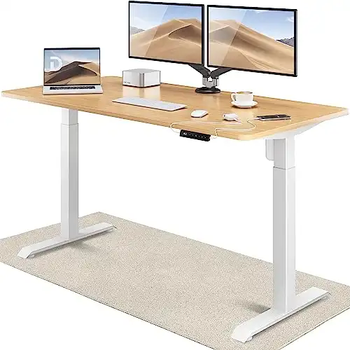 Höhenverstellbarer Schreibtisch mit Touchscreen und integrierten Steckern (160 x 80cm)