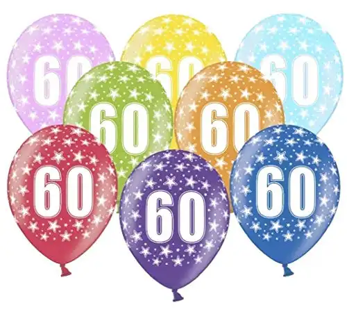Bunte Luftballons zum 60. Geburtstag (10stk)