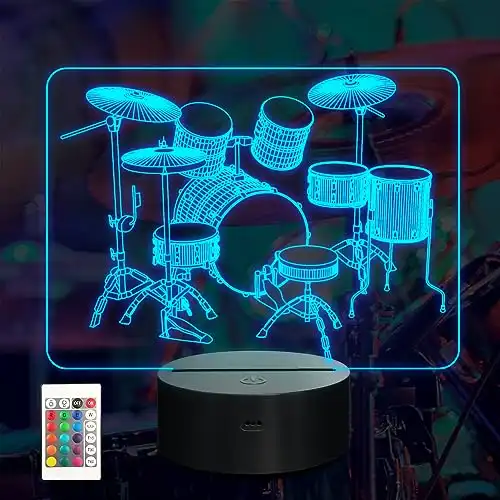 3D Schlagzeug Nachttischlampe (16 Farbeinstellungen)