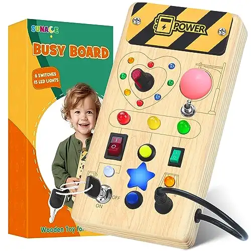 Montessori Busy Board mit 8 Schaltern