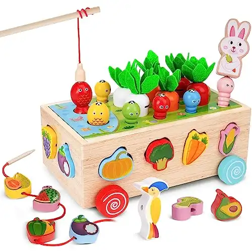 2023 Baby Kinder Montessori Spielzeug, 8 in 1 Bauernhof Holzpuzzles