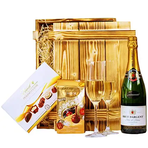 Geschenkset Nizza mit Sekt Brut Chardonnay und Lindt Pralinen