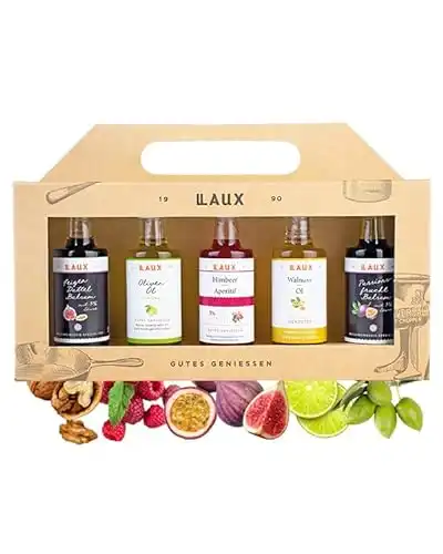 Essig und Öl Geschenkbox mit 5 aromatischen Sorten