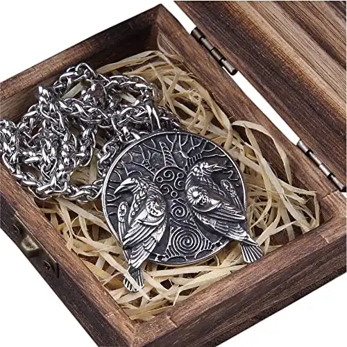 Wikinger Odin-Raben-Halskette aus Edelstahl