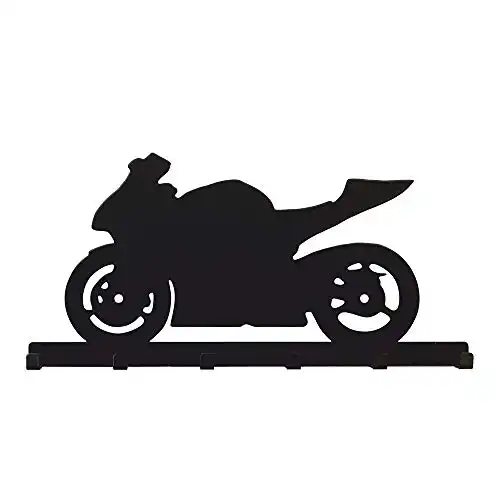 Bentatec Schlüsselbrett Motorrad Rennmaschine GSXR Optik schwarz Garderobe Schlüsselleiste Hakenleiste