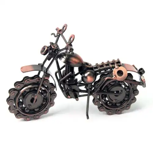 Signstek Vintage Handarbeit Eisen Motorrad Modell als Sammlerstück Art Skulptur für Motorrad Liebhaber