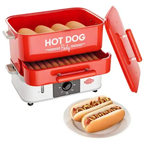 Großer Hot Dog Maker mit Brötchenwärmefach