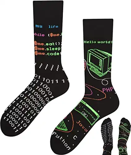 Lustige Socken mit Informatiker-Motiven