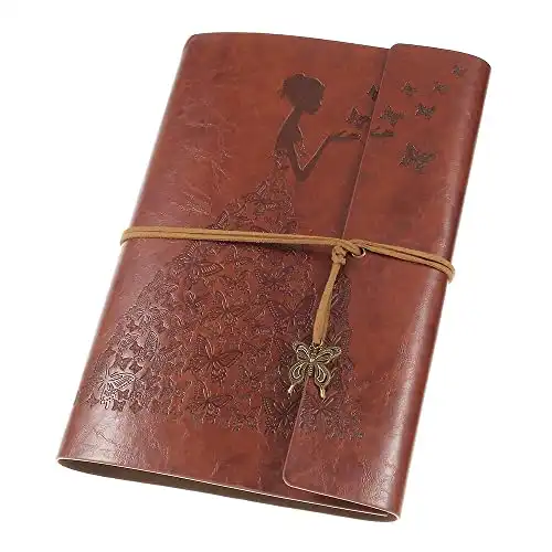 Vintage Notiz Tagebuch aus Leder mit Spiralbindung
