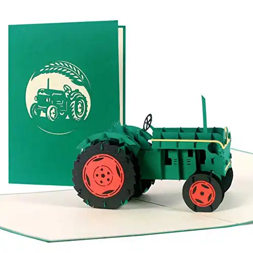 3D-Pop-Up-Geburtstagskarte mit Traktor