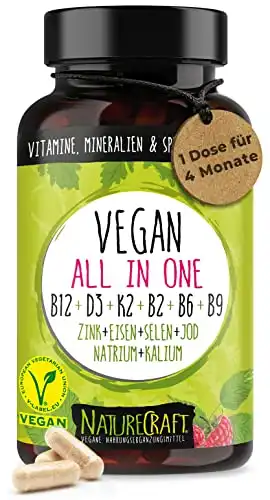 Vegane All-in-One-Vitamine mit 120 Kapseln (4 Monats-Vorrat)