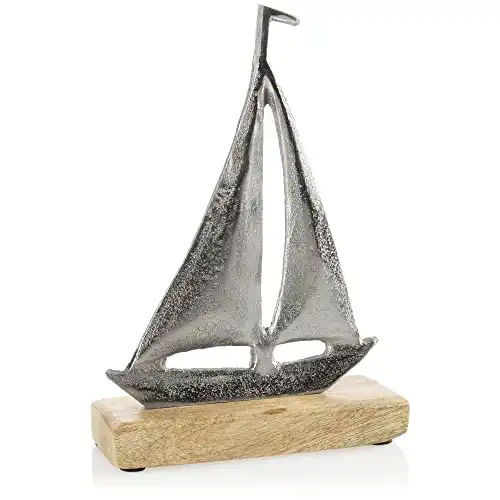 Segelboot aus Metall  (21,5 x 14,5 x 5,5 cm)