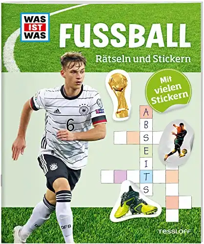 Buntes Rätselheft mit Stickern: Fußball