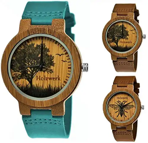 Handgefertigte Designer-Uhr aus Holz