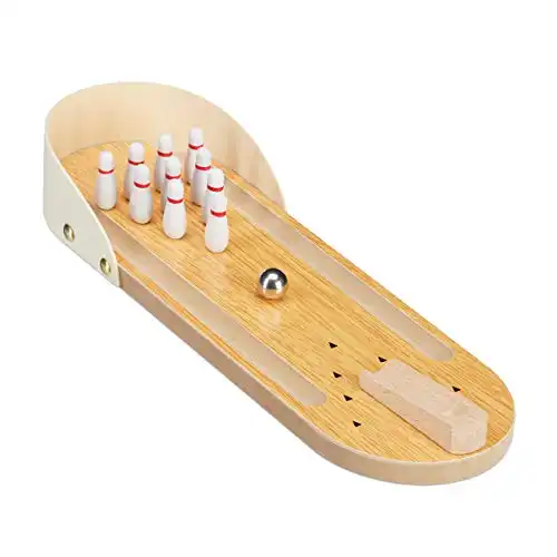 Mini Tisch-Bowlingbahn (Set mit 10 Pins)