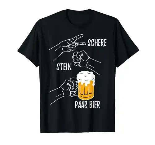 Paar Bier Bierliebhaber Bier Hopfen Lustiges Schere Stein T-Shirt