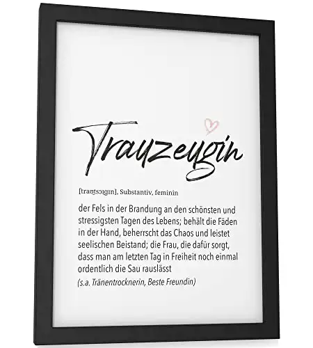 Definition: Trauzeugin, DIN A5 Poster (ca. 15x21 cm)