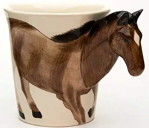 Pferde Tasse aus Keramik  (14 x 15 x 10 cm)
