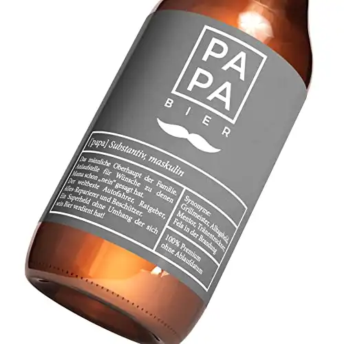 PETIT PAOLO - Papa Bier Sticker (6 Etiketten/selbstklebend) Geschenkidee zum Vatertag, Pinkelparty, werdender Vater o. Männer Geburtstag - Bier Geschenk für den BESTEN PAPA