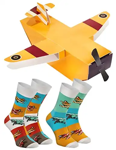 Originelle Flugzeug-Socken - 2 Paar