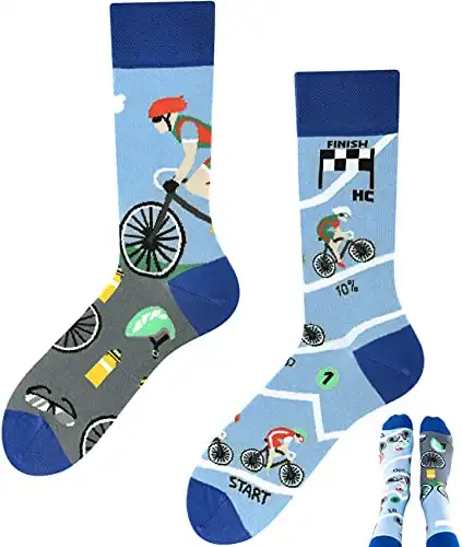 Lustige Socken mit Fahrrad-Motiv