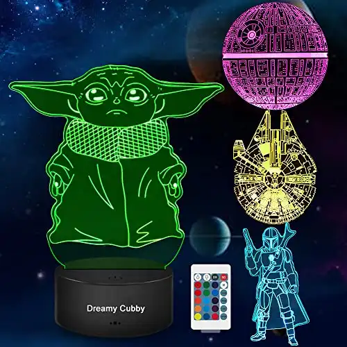 Star Wars 3D-Nachtlichtlampe mit 4 Mustern und 7 Farbwechsel